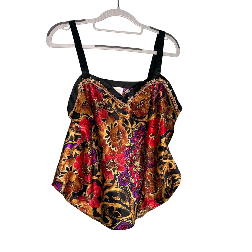 Vintage Y2K California dynasty silky colorful royal print tank